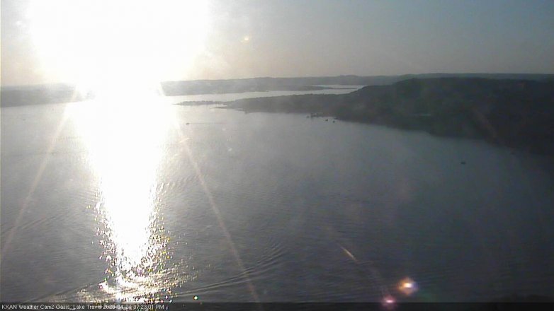 Lake Travis webcam, April 24, 2020 7:25 PM CT
