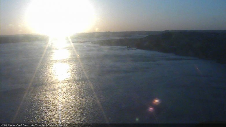 Lake Travis webcam, April 24, 2020 7:45 PM CT