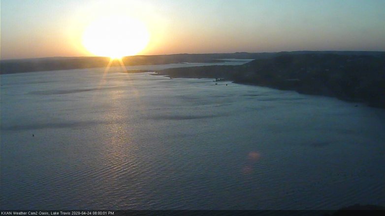 Lake Travis webcam, April 24, 2020 8:00 PM CT