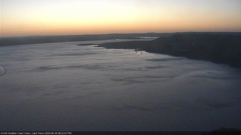 Lake Travis webcam, April 24, 2020 8:25 PM CT