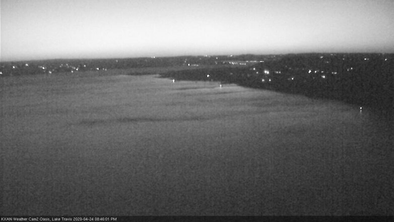Lake Travis webcam, April 24, 2020 8:45 PM CT