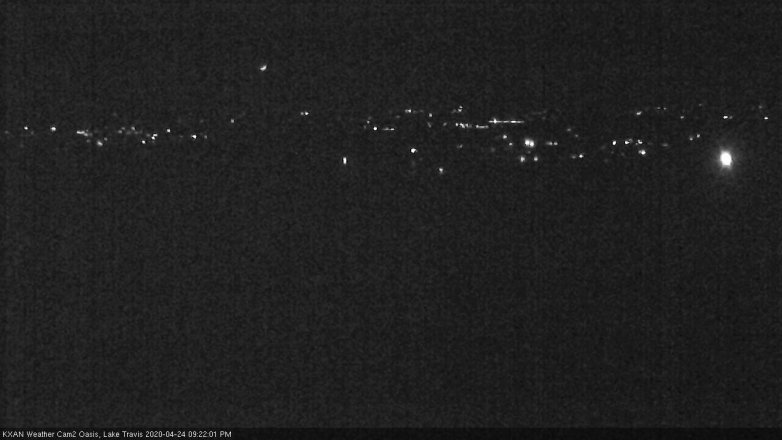 Lake Travis webcam, April 24, 2020 9:25 PM CT