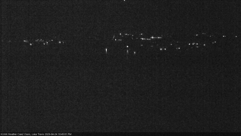 Lake Travis webcam, April 24, 2020 10:45 PM CT