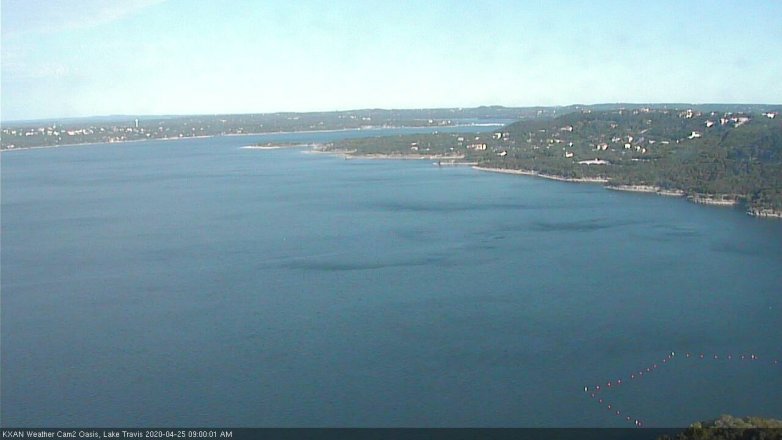 Lake Travis webcam, April 25, 2020 9:00 AM CT