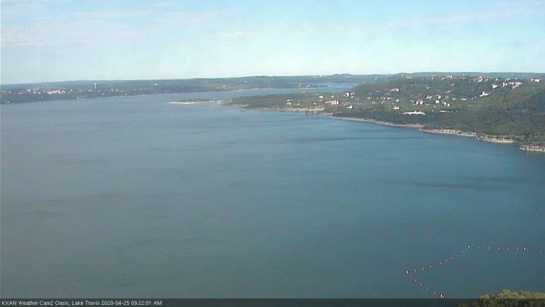 Lake Travis webcam, April 25, 2020 9:25 AM CT
