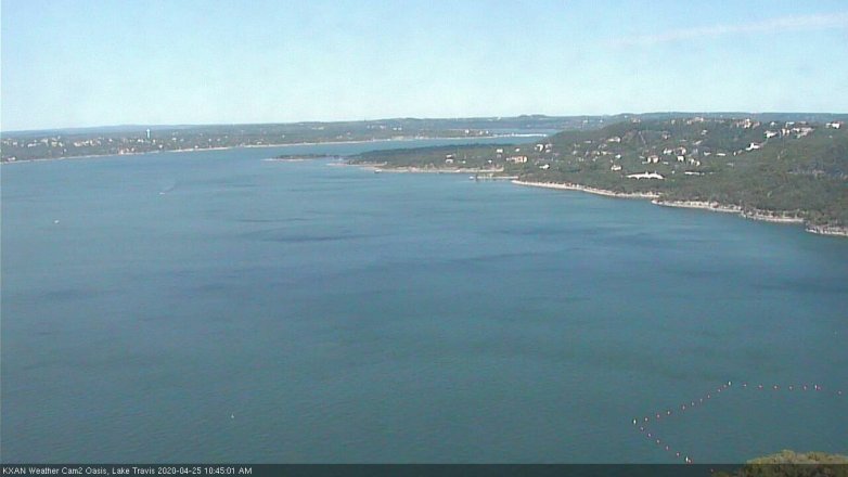 Lake Travis webcam, April 25, 2020 10:45 AM CT