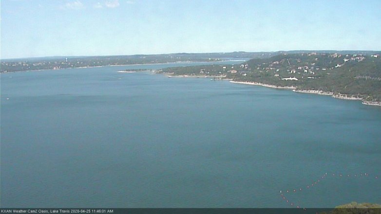 Lake Travis webcam, April 25, 2020 11:45 AM CT