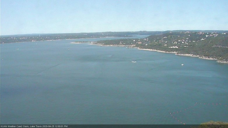 Lake Travis webcam, April 25, 2020 12:00 PM CT