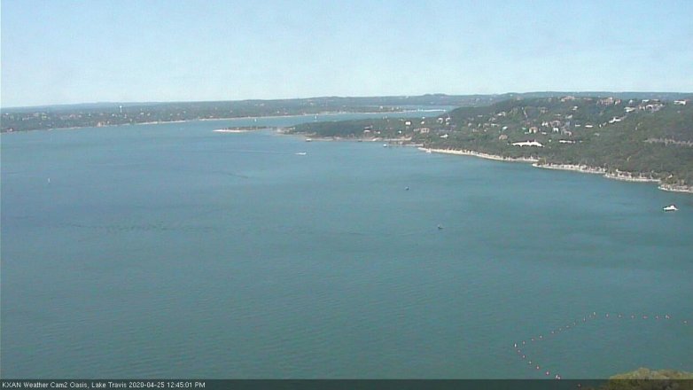 Lake Travis webcam, April 25, 2020 12:45 PM CT