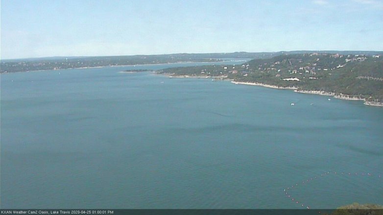 Lake Travis webcam, April 25, 2020 1:00 PM CT