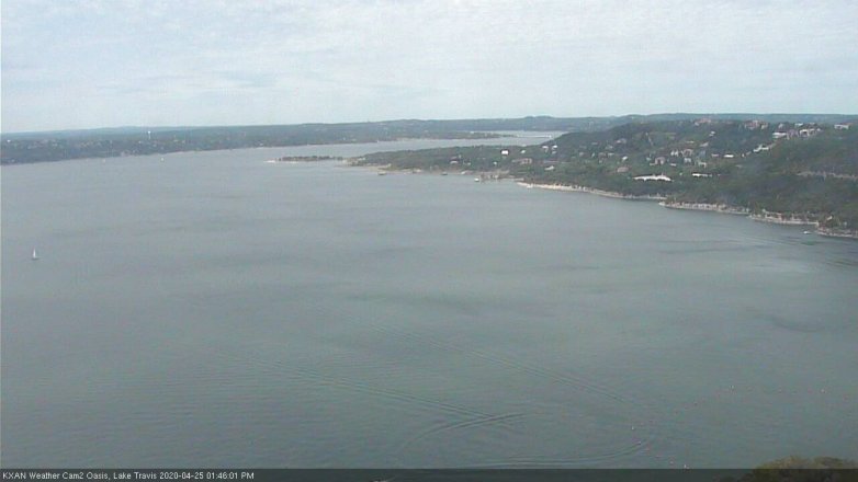 Lake Travis webcam, April 25, 2020 1:45 PM CT