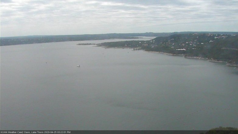 Lake Travis webcam, April 25, 2020 3:25 PM CT