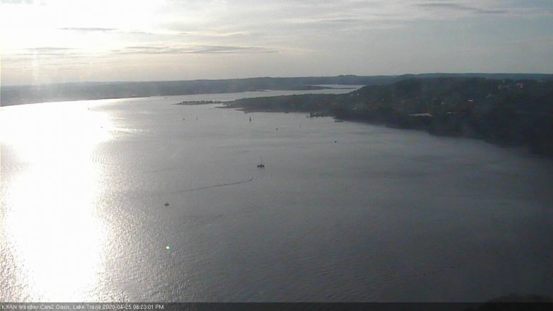 Lake Travis webcam, April 25, 2020 6:25 PM CT