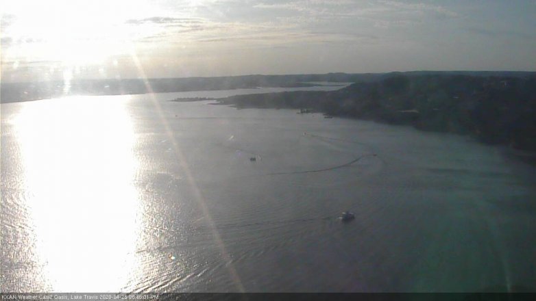 Lake Travis webcam, April 25, 2020 6:45 PM CT