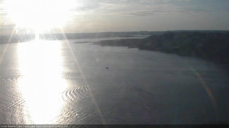 Lake Travis webcam, April 25, 2020 7:00 PM CT