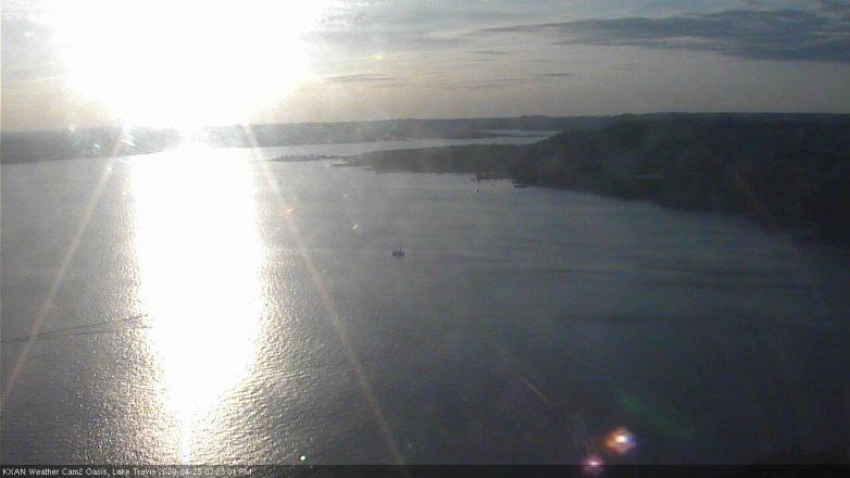 Lake Travis webcam, April 25, 2020 7:25 PM CT