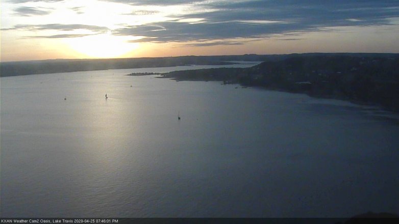Lake Travis webcam, April 25, 2020 7:45 PM CT