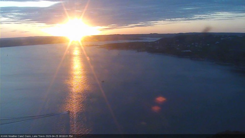 Lake Travis webcam, April 25, 2020 8:00 PM CT