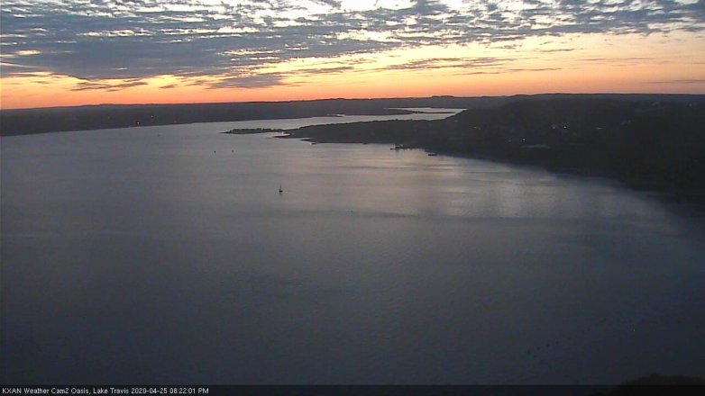 Lake Travis webcam, April 25, 2020 8:25 PM CT