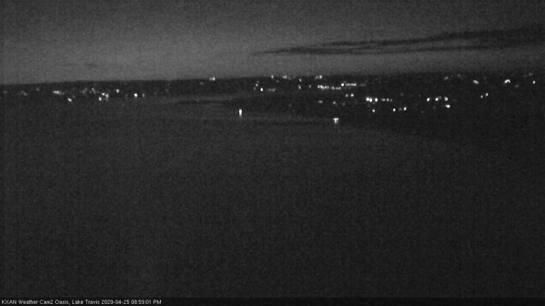 Lake Travis webcam, April 25, 2020 9:00 PM CT