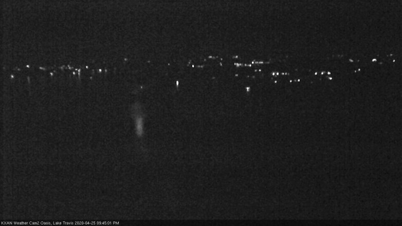 Lake Travis webcam, April 25, 2020 9:45 PM CT