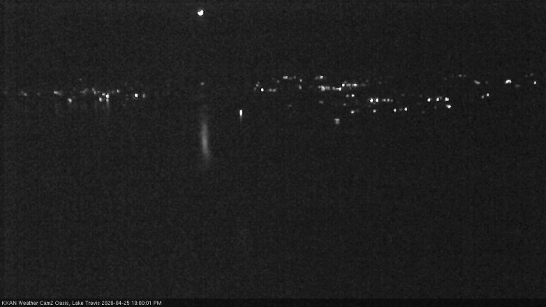 Lake Travis webcam, April 25, 2020 10:00 PM CT