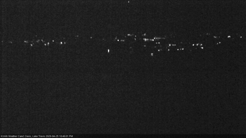 Lake Travis webcam, April 25, 2020 10:45 PM CT