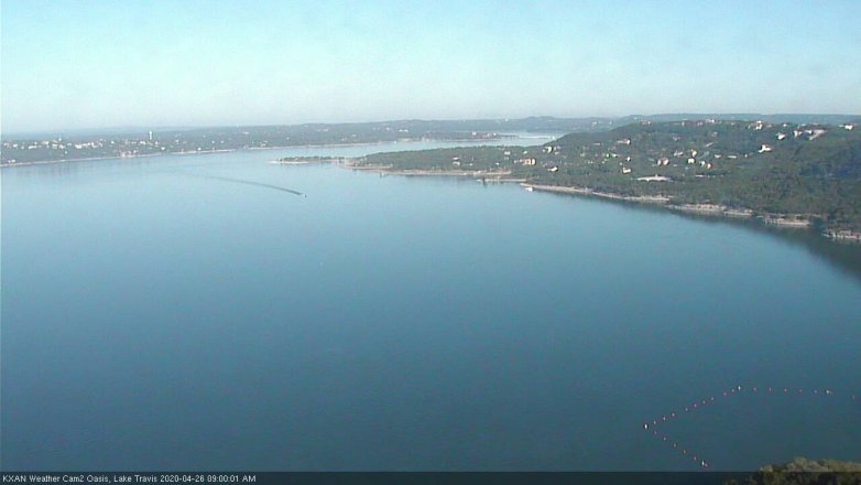 Lake Travis webcam, April 26, 2020 9:00 AM CT
