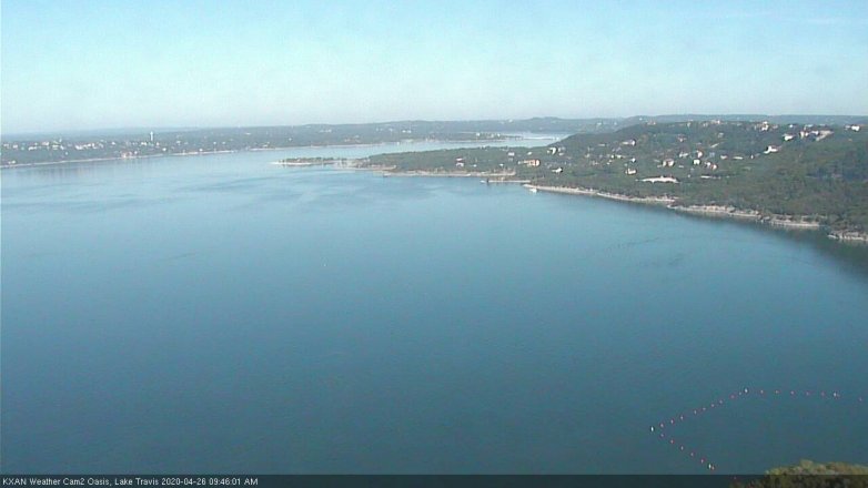 Lake Travis webcam, April 26, 2020 9:45 AM CT