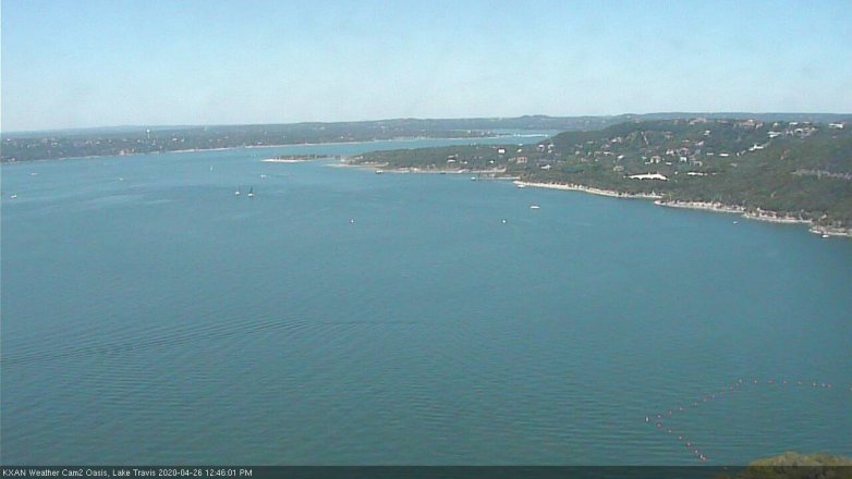 Lake Travis webcam, April 26, 2020 12:45 PM CT