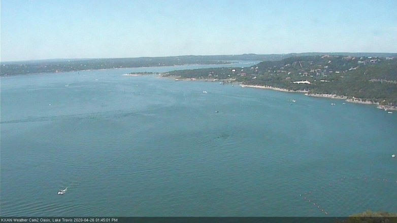 Lake Travis webcam, April 26, 2020 1:45 PM CT