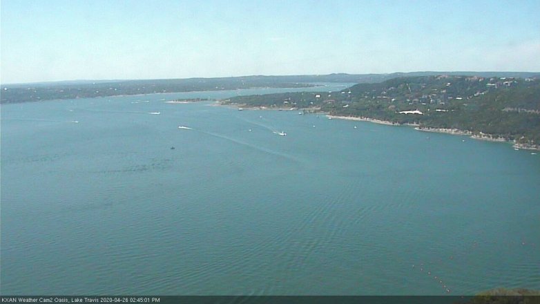 Lake Travis webcam, April 26, 2020 2:45 PM CT