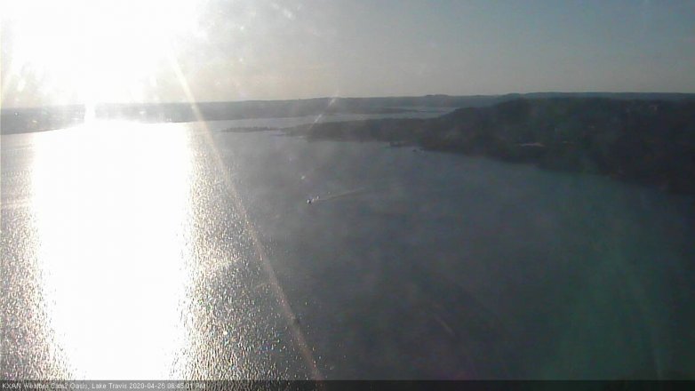 Lake Travis webcam, April 26, 2020 6:45 PM CT