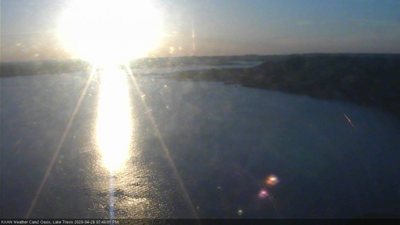 Lake Travis webcam, April 26, 2020 7:45 PM CT