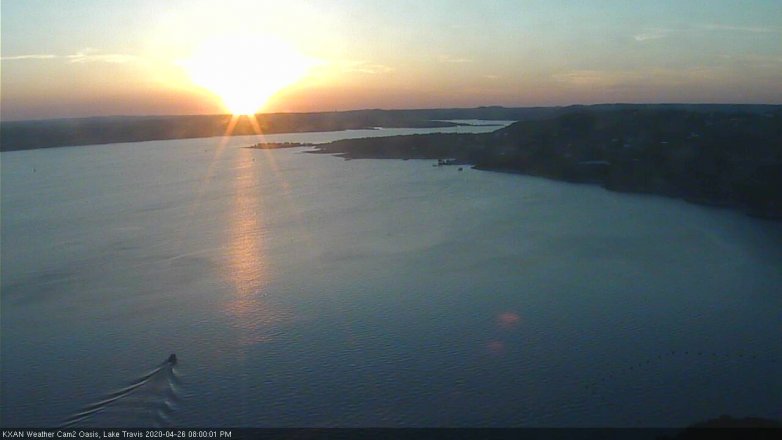 Lake Travis webcam, April 26, 2020 8:00 PM CT
