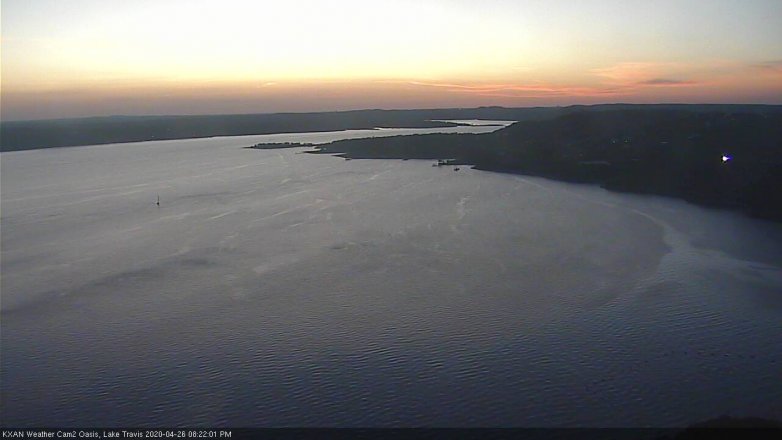 Lake Travis webcam, April 26, 2020 8:25 PM CT