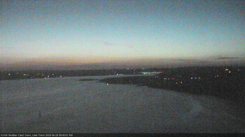 Lake Travis webcam, April 26, 2020 8:45 PM CT