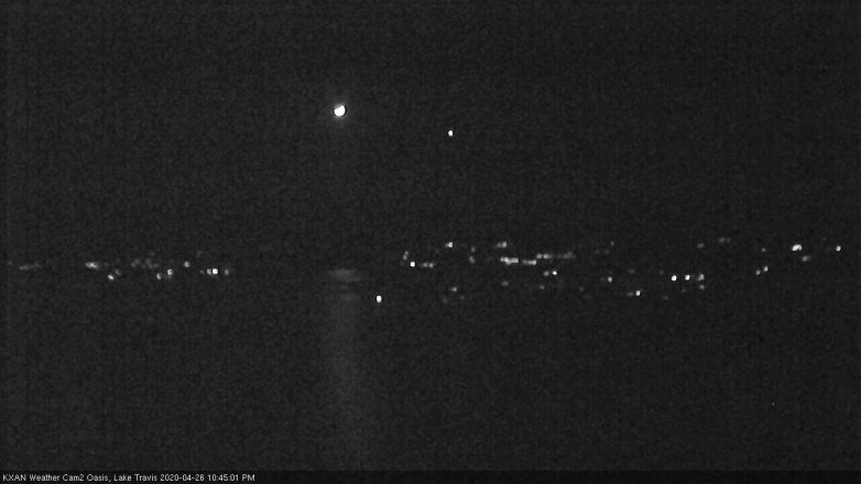 Lake Travis webcam, April 26, 2020 10:45 PM CT