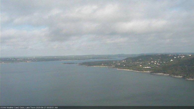 Lake Travis webcam, April 27, 2020 9:00 AM CT
