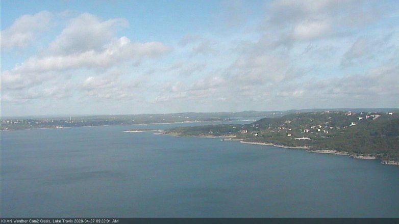 Lake Travis webcam, April 27, 2020 9:25 AM CT