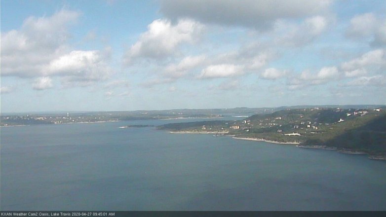 Lake Travis webcam, April 27, 2020 9:45 AM CT