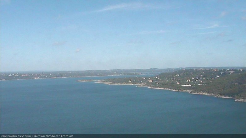 Lake Travis webcam, April 27, 2020 10:25 AM CT