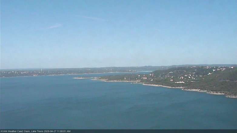 Lake Travis webcam, April 27, 2020 11:00 AM CT