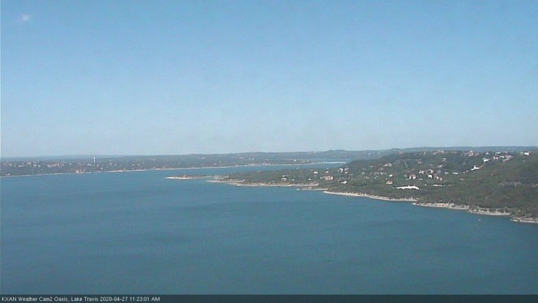 Lake Travis webcam, April 27, 2020 11:25 AM CT
