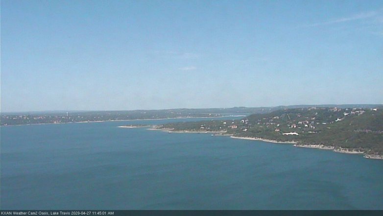 Lake Travis webcam, April 27, 2020 11:45 AM CT