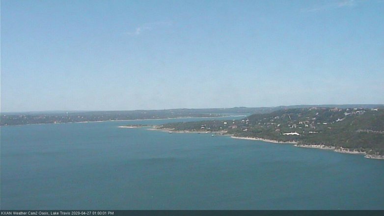 Lake Travis webcam, April 27, 2020 1:00 PM CT