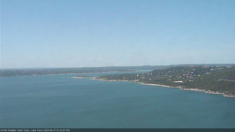 Lake Travis webcam, April 27, 2020 1:25 PM CT