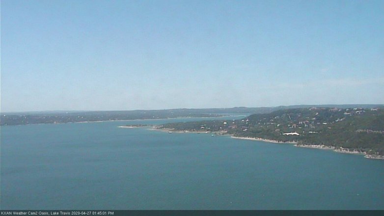 Lake Travis webcam, April 27, 2020 1:45 PM CT
