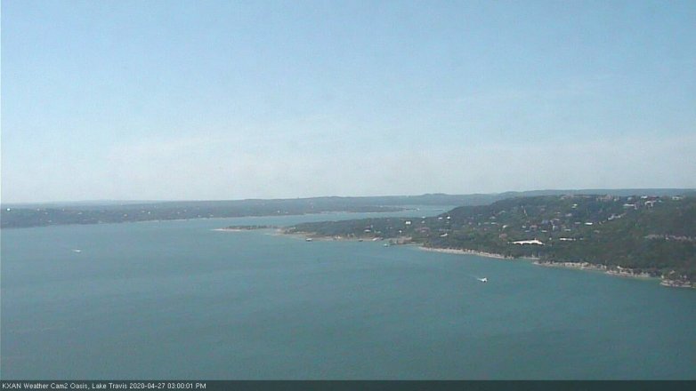 Lake Travis webcam, April 27, 2020 3:00 PM CT