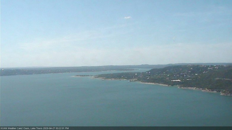 Lake Travis webcam, April 27, 2020 3:25 PM CT